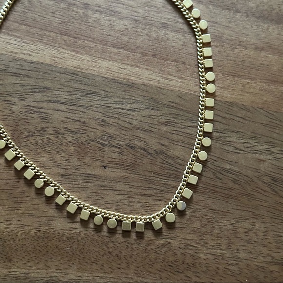 Madewell Mini Geometric Chain Choker Necklace in Gold Plated Brass - Picture 2 of 7